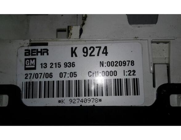 Heizungsbetätigung (Konsole) Opel Meriva A  13215936 P14164880