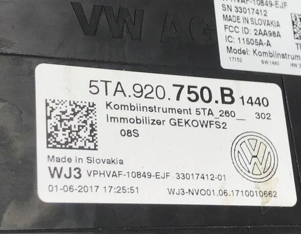 Tachometer (Revolution Counter) VW Touran (5T1)