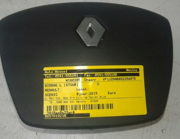 Driver Steering Wheel Airbag RENAULT GRAND SCÉNIC III (JZ0/1_), RENAULT SCÉNIC III (JZ0/1_)