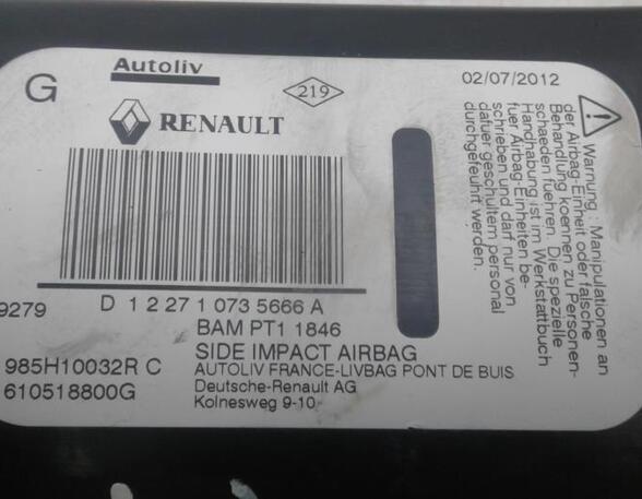 Airbag Sitz Renault Megane III Schrägheck Z 122710735666A P10356291