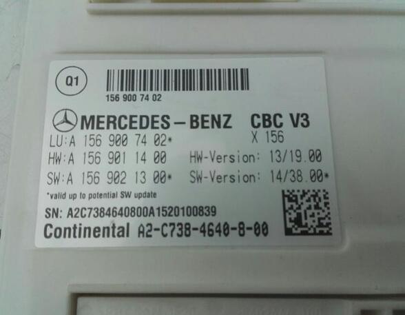 Control unit central electric (BCM) MERCEDES-BENZ CLA Shooting Brake (X117)