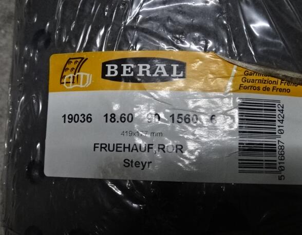 Brake pads Frühauf Beral 19036 Europart 2119036008 Meritor 21200790B