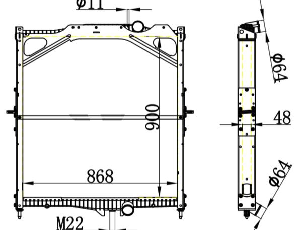 Radiateur voor Volvo FH 13 Volvo 20722440 1276435 20460174 20482259 20516408