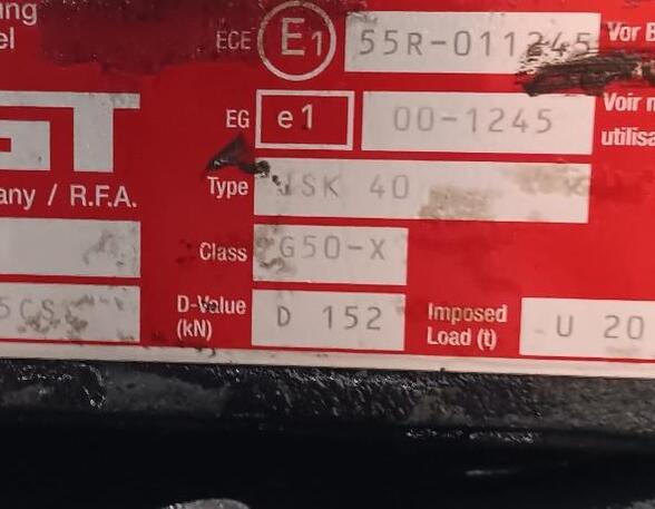 Fifth wheel coupling for DAF XF